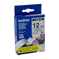 Thumbnail for BROTHER TZe131 Labelling Tape 12mm Black on Clear TZE Tape