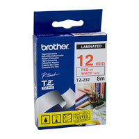 Thumbnail for BROTHER TZe232 Labelling Tape 12mm Red on White TZE Tape