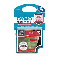 Thumbnail for DYMO Dur White on Red 12mm x 3m