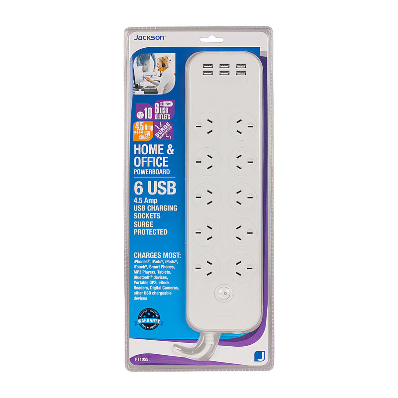 Pboard JACKSON 10 Way 6 USB PBoard 1m – Brightshop