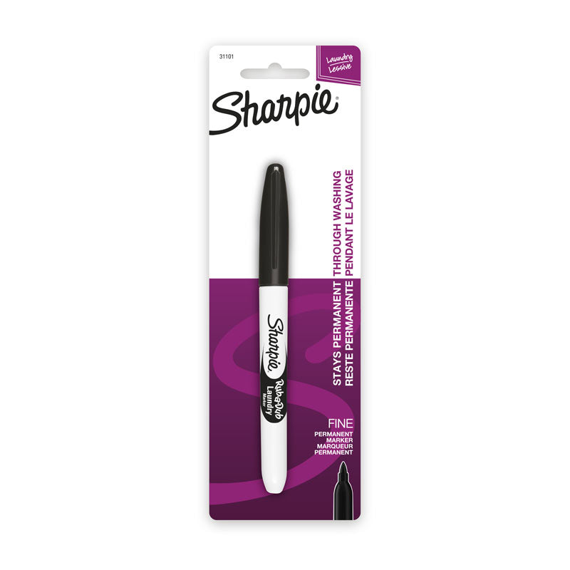 SHARPIE Rub aDub Laundry Marker Black Box of 6