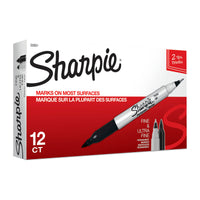 Thumbnail for SHARPIE Twin Tip Permanent Marker Black Box of 12