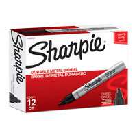 Thumbnail for SHARPIE Metal Finish Permanent Marker Chisel Tip Black Box of 12