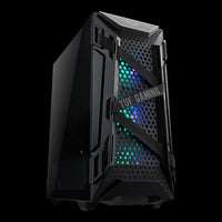 Thumbnail for ASUS GT301 TUF GAMING CASE Black ATX Mid-Tower Tempered Glass Compact Case, Honeycomb Panel, 4 Total Pre-Installed 120mm Fans 3x ARGB + 1x