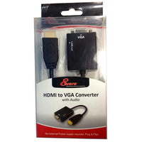 Thumbnail for 8WARE HDMI 19-pin to VGA 15-pin Male to Female Converter without Power Adapter plus 3.5mm Stereo Audio Out