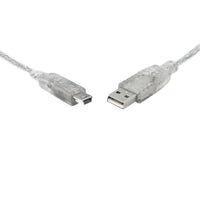 Thumbnail for 8WARE USB 2.0 Cable 1m A to Mini-USB B Male to Male Transparent