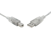 Thumbnail for 8WARE of 10x 8Ware USB 2.0 Printer Cable 2m A to B Transparent Metal Sheath UL Approved