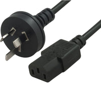 Thumbnail for CABAC AU Power Cable 2m - Male Wall 240v PC to Power Socket 3pin to ICE 320-C13 for Notebook/ AC Adapter Black AU Certified Unbagged