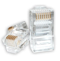 Thumbnail for ASTROTEK RJ45 Connector Modular Plug Crimp 8P8C CAT5e LAN Network Ethernet Head 2 Prong Blade 3u\' Transparent (20/pack) CBATP-8P8C-5E-2