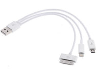 Thumbnail for ASTROTEK USB 3 in 1 Data Charger Cable 60cm for iPhone Samsung USB to Micro B 9 pins 30 pins LS