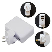 Thumbnail for ASTROTEK USB Travel Wall Charger AU Power Adapter Plug 5V 2.1A 100V-240V 2 Ports White Colour for iPhone Samsung Smartphones & USB Devices CBAT-USB-P
