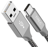 Thumbnail for ASTROTEK 1m USB-C 3.1 Type-C Data Sync Charger Cable Silver Strong Braided Heavy Duty Fast Charging for Samsung Galaxy Note 8 S8 Plus LG Google Macboo