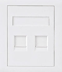 Thumbnail for ASTROTEK CAT6 RJ45 Network Wall Face Plate Outlets 86x86mm 2 Port Socket Kit LS