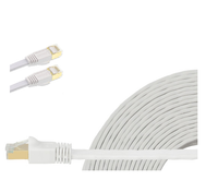 Thumbnail for EDIMAX 1m White 40GbE Shielded CAT8 Network Cable - Flat 100% Oxygen-Free BAre Copper Core, Alum-Foil Shielding, Grounding Wire, Gold Plated RJ45