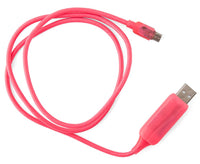 Thumbnail for GENERIC 1m LED Light Up Visible Flowing Micro USB Charger Data Cable Pink Charging Cord for Samsung LG Android Mobile Phone