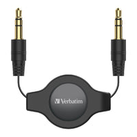 Thumbnail for VERBATIM 3.5mm Aux Audio Cable Retractable 75cm - Black