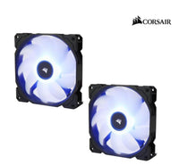 Thumbnail for CORSAIR Air Flow 140mm Fan Low Noise Edition / Blue LED 3 PIN - Hydraulic Bearing, 1.43mm H2O. Superior cooling performance. TWIN Pack!