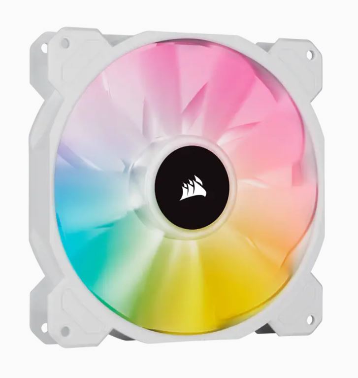 CORSAIR White SP140 RGB ELITE, 140mm RGB LED Fan with AirGuide, Single Pack