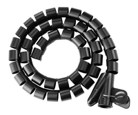Thumbnail for BRATECK 25mm/1' Diameter Coiled Tube Cable Sleeve Material PolyethylenePE Dimensions 1000x25mm - Black