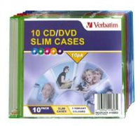 Thumbnail for VERBATIM Slim CD/DVD Case 10pk Coloured Slim Cases