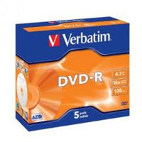 Thumbnail for VERBATIM DVD-R 4.7GB 5Pk Jewel Case 16x