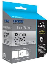 Thumbnail for EPSON Tape Clear 12mm Black 9 meters for LW-300 and LW-400