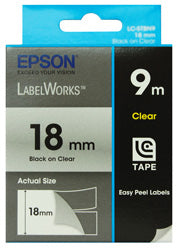 Thumbnail for EPSON LabelWorks LC Tape Cartridges Clear 18mm Black 9 meters. For LW-400, LW-600P
