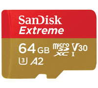 Thumbnail for SANDISK 64GB Extreme microSD SDHC SQXAF V30 U3 C10 A1 UHS-1 160MB/s R 60MB/s W 4x6 SD Adaptor Android Smartphone Action Camera Drones