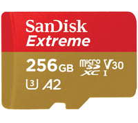 Thumbnail for SANDISK 256GB Extreme microSD SDHC SQXAF V30 U3 C10 A1 UHS-1 160MB/s R 90MB/s W 4x6 SD Adaptor Android Smartphone Action Camera Drones