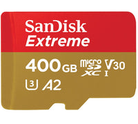 Thumbnail for SANDISK 400GB Extreme microSD SDHC SQXAF V30 U3 C10 A1 UHS-1 160MB/s R 90MB/s W 4x6 SD Adaptor Android Smartphone Action Camera Drones