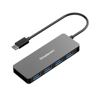 Thumbnail for SIMPLECOM CH320 Ultra Slim Aluminium USB 3.1 Type C to 4 Port USB 3.0 Hub - Black - USMB-MB-UCH-40