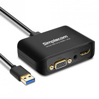 Thumbnail for SIMPLECOM DA326 USB 3.0 to HDMI + VGA Video Adapter with 3.5mm Audio Full HD 1080p - Works With NUCs