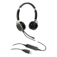 Thumbnail for GRANDSTREAM GUV3005 Premium Dual Ear USB Headset, Busy Light, Noise Canceling Microphone, HD Audio, 2m USB Cable, Suits Teams, Zoom, 3CX