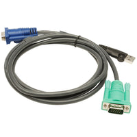 Thumbnail for Aten 1.8m 3in1 VGA, USB Console KVM Split Cable HDB-15M to SPHD-15M