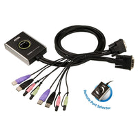 Thumbnail for Aten Petite 2 Port USB DVI KVM Switch with Audio and Remote Port Selector - 1.2m Cables Built In