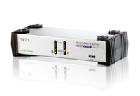 Thumbnail for Aten 2 Port USB Dual-View KVMP Switch w/ USB Hub & Audio - Cables Included
