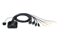Thumbnail for ATEN 2 Port USB 4K @60Hz HDMI Cable KVM Switch with Remote Port Selector
