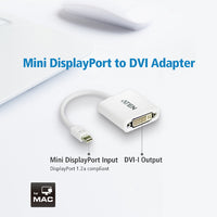 Thumbnail for ATEN Mini DisplayPort(M) to DVI-D(F) Adapter -Premium series with EMI Shielding