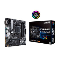 Thumbnail for ASUS PRIME B450M-A II AMD Micro ATX motherboard with M.2 support, HDMI/DVI-D/D-Sub, SATA 6 Gbps, 1 Gb Ethernet USB 3.2 Gen 2 Type-A BIOS FlashBack RGB