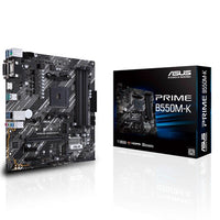 Thumbnail for ASUS AMD B550 PRIME B550M-K (Ryzen AM4) mATX MB, Dual M.2, PCIe 4.0, 1Gb Ethernet, HDMI/D-Sub/DVI, SATA 6Gbps, USB 3.2 Gen 2 A