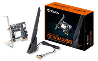 Thumbnail for GIGABYTE GC-WBAX200 WiFi 6 PCIe Adapter 2400Mbps 160MHz Dual Band Wireless + Bluetooth 5 MU-MIMO TX/RX