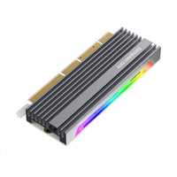 Thumbnail for SIMPLECOM EC415 NVMe M.2 SSD to PCIe x4 x8 x16 Expansion Card with Aluminium Heat Sink and RGB Light