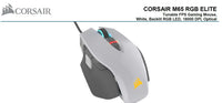 Thumbnail for Corsair M65 RGB ELITE Tunable FPS Gaming Mouse White with Black, 18000 DPI, Optical, iCUE Software