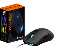 Thumbnail for Gigabyte AORUS M4 Optical Gaming Mouse USB Wired 6400 dpi 1000Hz 98g 3D Scroll 50 million click Matte Black RGB Fusion2.0 On-the-fly DPI Adjustment