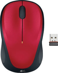 Thumbnail for Logitech M235 Wireless Mouse Red Contoured design Glossy Comfort Grip Advanced Optical Tracking 1-year battery life