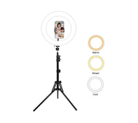 Thumbnail for OTHER LED Ring Light SCX-818B 3 light colours 120 LED bulbs 360° up/down rotation Tripod 50-160cm 2m USB cord with holder