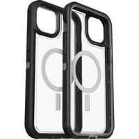 Thumbnail for OTTERBOX Apple iPhone 14 Plus Defender Series XT Clear Case with MagSafe - Black Crystal (Clear/Black) (77-90064),5x Military Standard Drop Protection