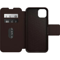 Thumbnail for OTTERBOX Apple iPhone 14 Plus Strada Series Case - Espresso (Brown) (77-88554), Wireless Charge Compatible, Credit Card Storage
