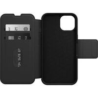 Thumbnail for OTTERBOX Apple iPhone 14 Strada Series Case - Shadow Black (77-89660), Military standard (MIL-STD-810G 516.6), Leather folio covers screen