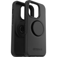 Thumbnail for OTTERBOX Apple iPhone 14 Pro Otter + Pop Symmetry Series Antimicrobial Case - Black (77-88754), Durable Protection, Swappable PopTop